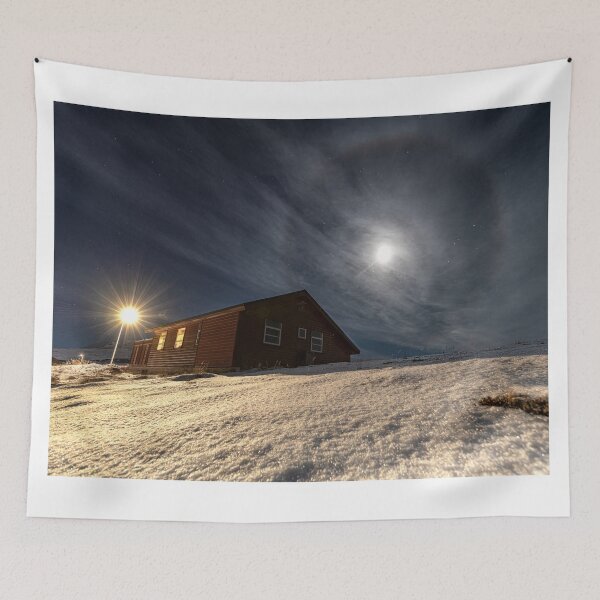 Item preview, Iceland Akureyri Chalet and moon Halo designed and sold by rogerstanger.
