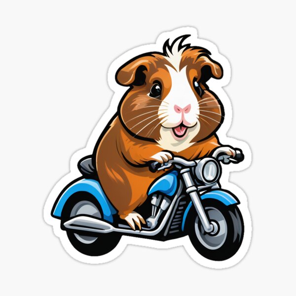 Item preview, Cute Smiling Guinea Pig Riding a Motorcycle designed and sold by wolfer21.