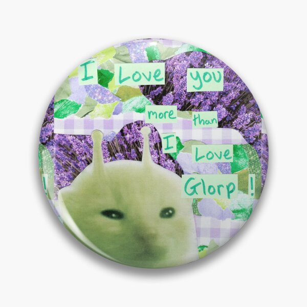 Artikelvorschau, Ich liebe dich mehr als Glorp! | Handgemachte grüne Alien-Katze-Glorp-Gnarpy-Collage-Kunst entworfen und verkauft von OnBambisMind.