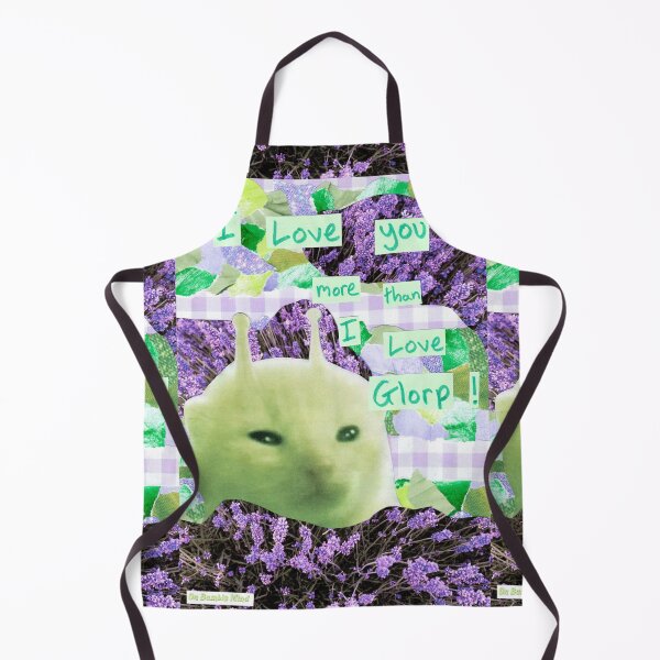 Item preview, I love you more than I love glorp! | Handmade Green alien Cat glorp gnarpy collage art designed and sold by OnBambisMind.