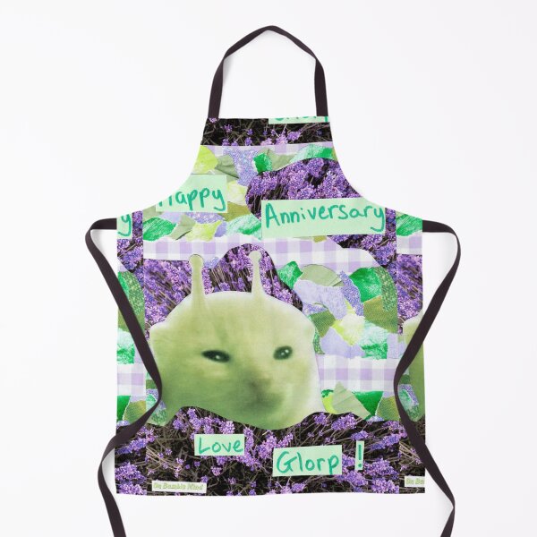 Item preview, Happy Anniversary, love glorp! | Handmade Green alien Cat glorp gnarpy collage art designed and sold by OnBambisMind.