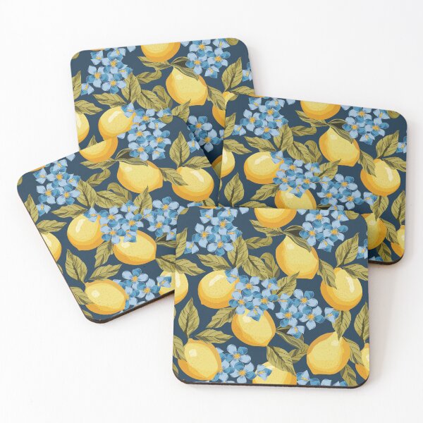 Item preview, Lemons Pattern On Blue designed and sold by Ayesha Saleem.