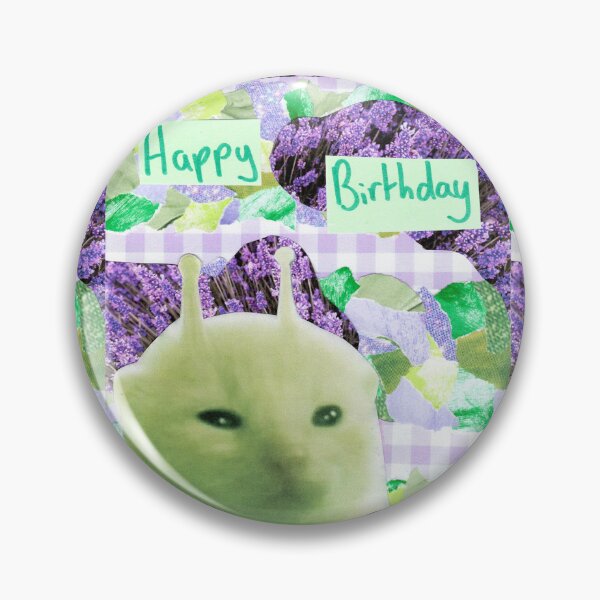 Item preview, Happy Birthday, love glorp! | Handmade Green alien Cat glorp gnarpy collage art designed and sold by OnBambisMind.