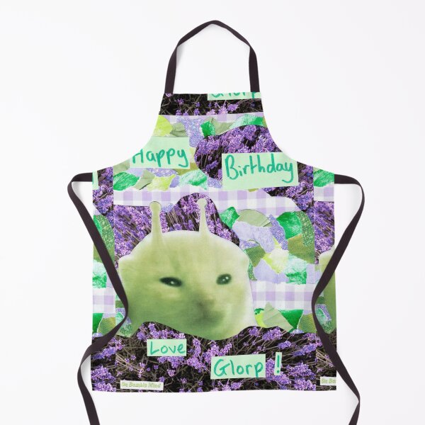 Item preview, Happy Birthday, love glorp! | Handmade Green alien Cat glorp gnarpy collage art designed and sold by OnBambisMind.