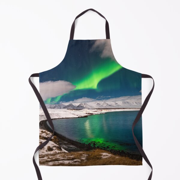 Item preview, Northern light in Iceland over Eyjafjordur fjord designed and sold by rogerstanger.