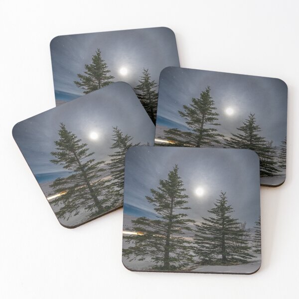Item preview, Moon Halo and trees in Iceland designed and sold by rogerstanger.