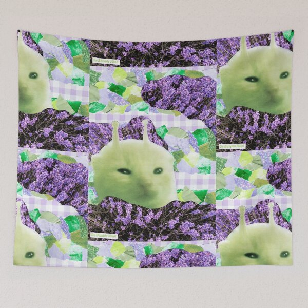 Item preview, Glorp | Handmade Green alien collage art designed and sold by OnBambisMind.