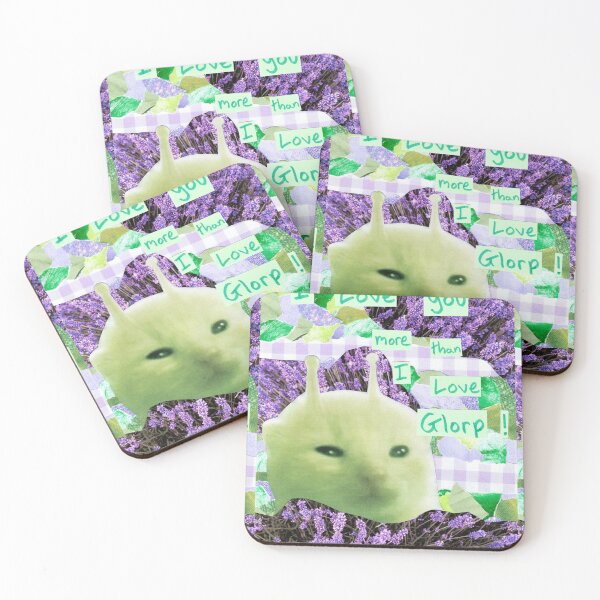 Item preview, I love you more than I love glorp! | Handmade Green alien Cat glorp gnarpy collage art designed and sold by OnBambisMind.