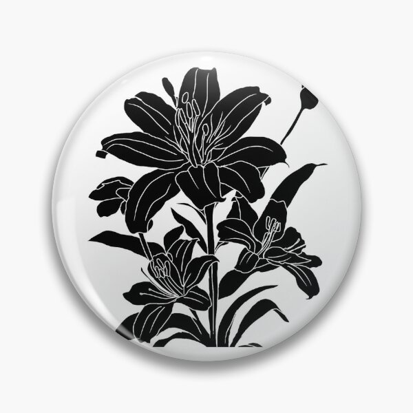 Item preview, Black Lily on white  designed and sold by Flowersonstuff.