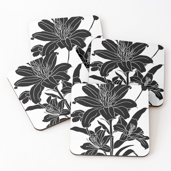 Item preview, Black Lily on white  designed and sold by Flowersonstuff.