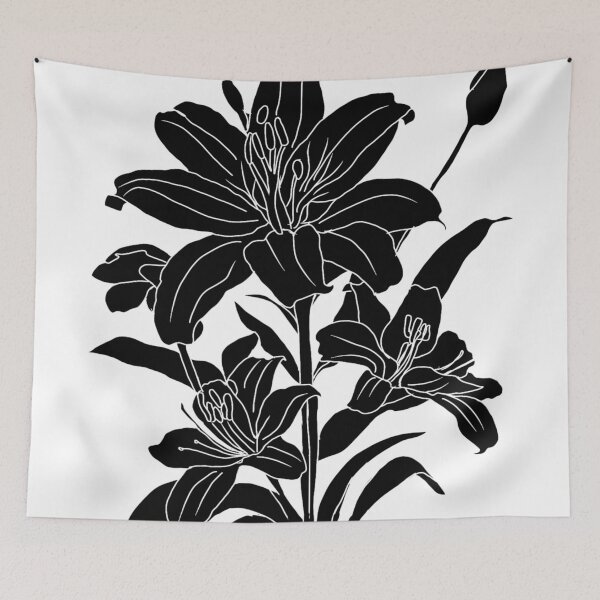 Item preview, Black Lily on white  designed and sold by Flowersonstuff.