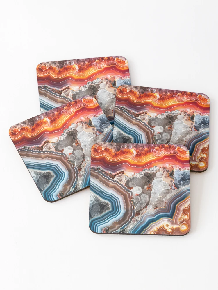 Thumbnail 1 of 5, Coasters (Set of 4), Colorful Geode designed and sold by Surprised Hen.