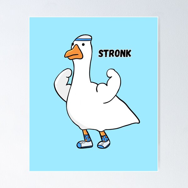 Item preview, Stronk Goose - Funny Meme Goose designed and sold by ButtonBonanza.