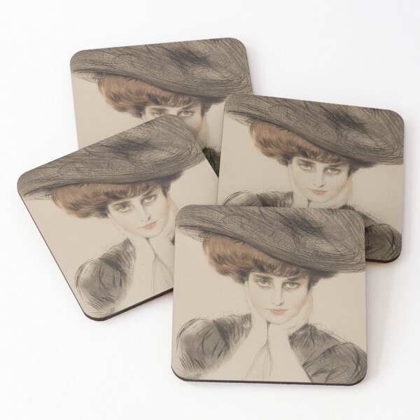 Item preview, Elegant with Hat, Hands on Chin (20th century) - Paul César Helleu designed and sold by SALON DES ARTS.