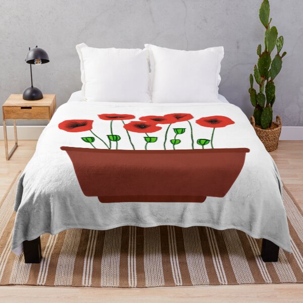 Item preview, Red Poppies in a Terracotta Planter designed and sold by Marymarice.