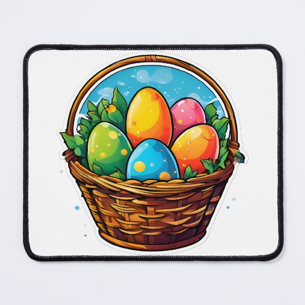 Item preview, Cute Easter Basket with Colorfull Eggs | Simple Easter Graphic designed and sold by PakoArtStudio.