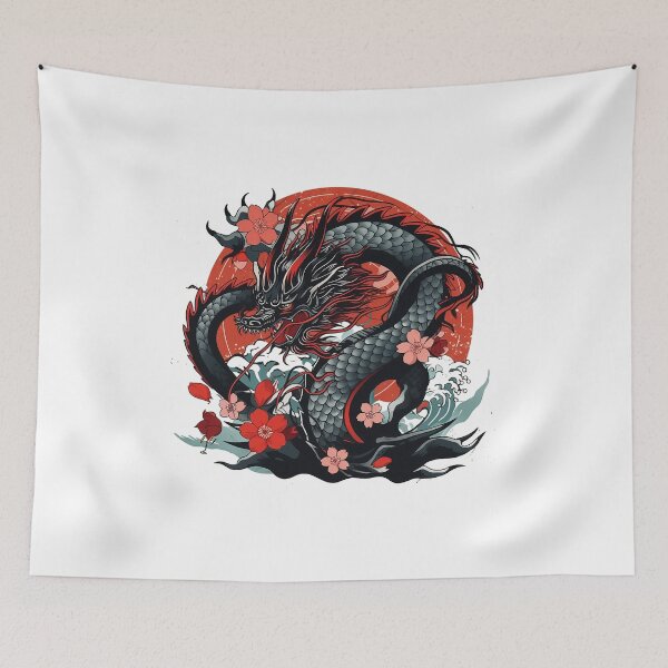Item preview, Tattoo Style Dragon designed and sold by Lucy Goosy Art.