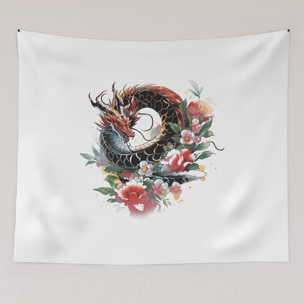 Item preview, Tattoo Style Dragon designed and sold by Lucy Goosy Art.