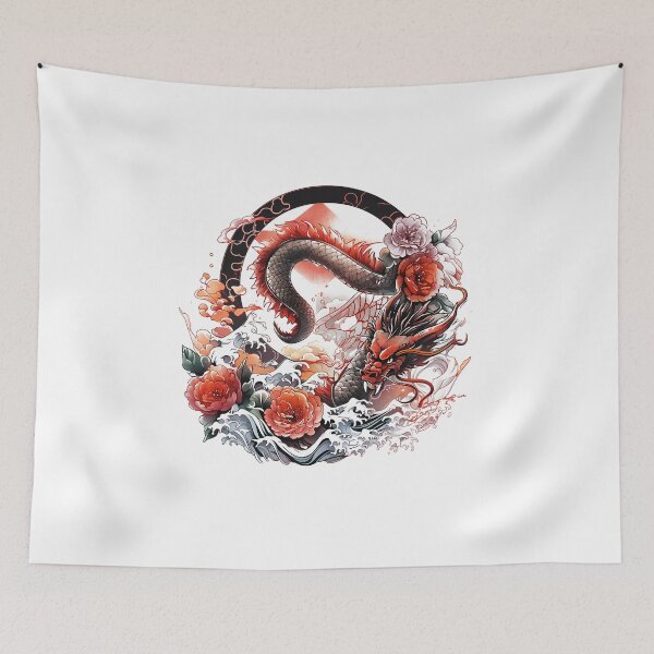 Item preview, Tattoo Style Dragon designed and sold by Lucy Goosy Art.