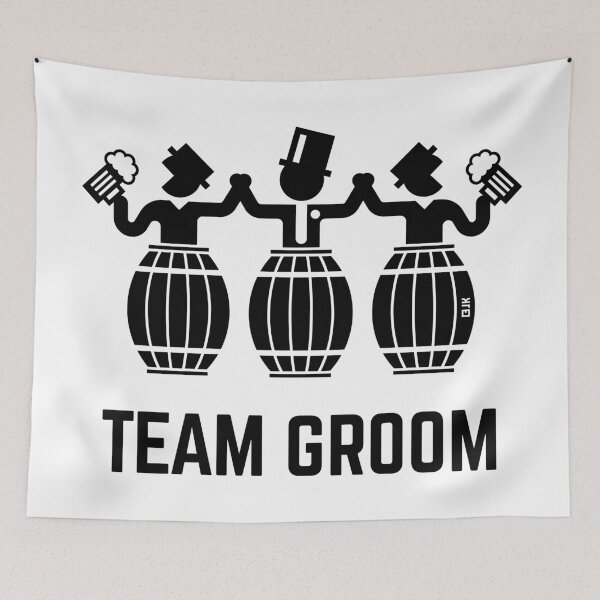 Item preview, Team Groom (Stag Night / Bachelor Party / Beer Barrels / Black) designed and sold by MrFaulbaum.