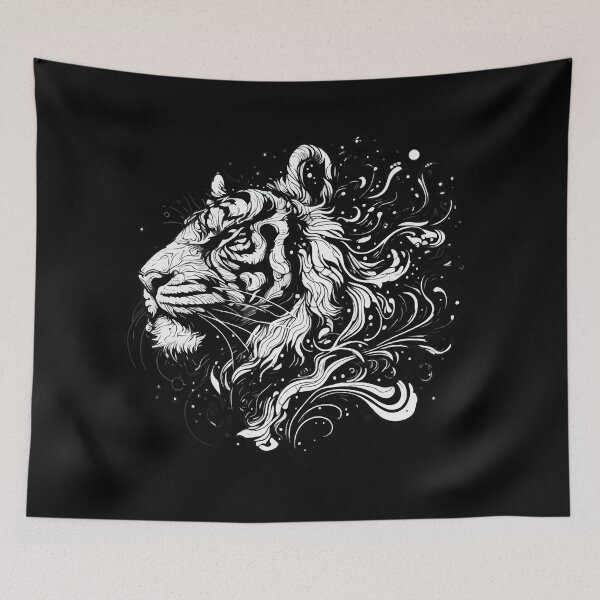 Item preview, Monochromatic Tiger Outline  designed and sold by TomFrontierArt.