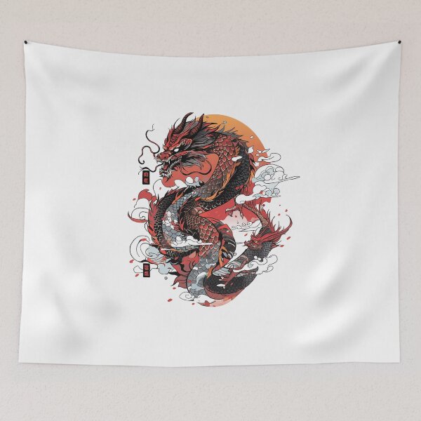 Item preview, Tattoo Style Dragon designed and sold by Lucy Goosy Art.
