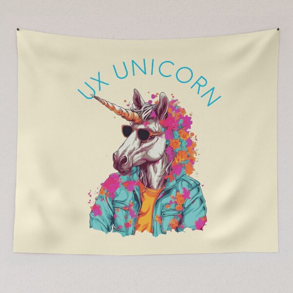 Item preview, Copy of  Ux Unicorn Designer version 3- Ux Ui Design Theme-cream background designed and sold by CosmicNook1.