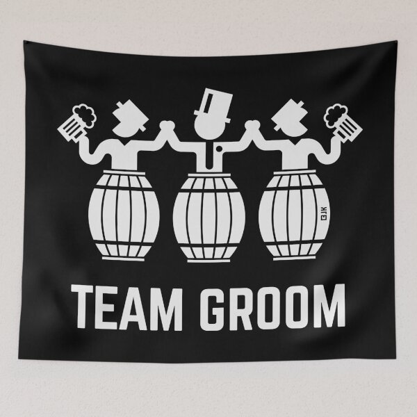 Item preview, Team Groom (Stag Night / Bachelor Party / Beer Barrels / White) designed and sold by MrFaulbaum.