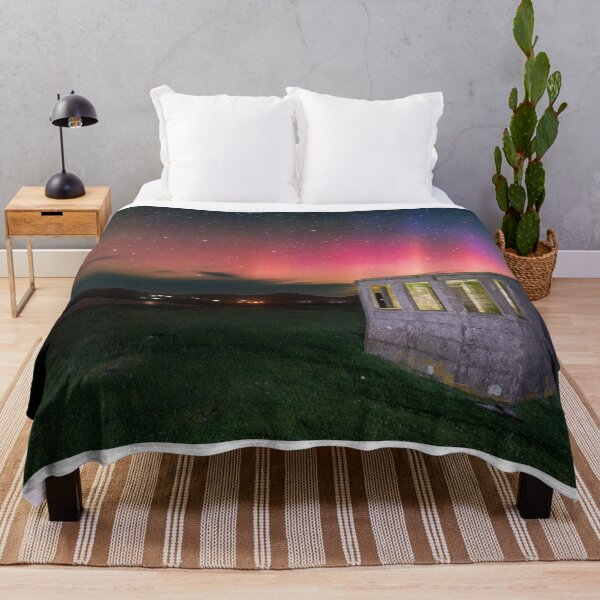 Item preview, Dunmore Head Northern Lights with stone hut designed and sold by rogerstanger.