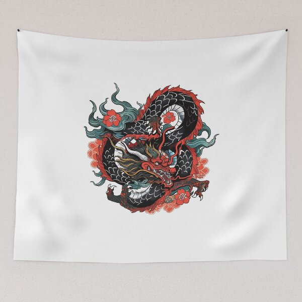 Item preview, Tattoo Style Dragon designed and sold by Lucy Goosy Art.
