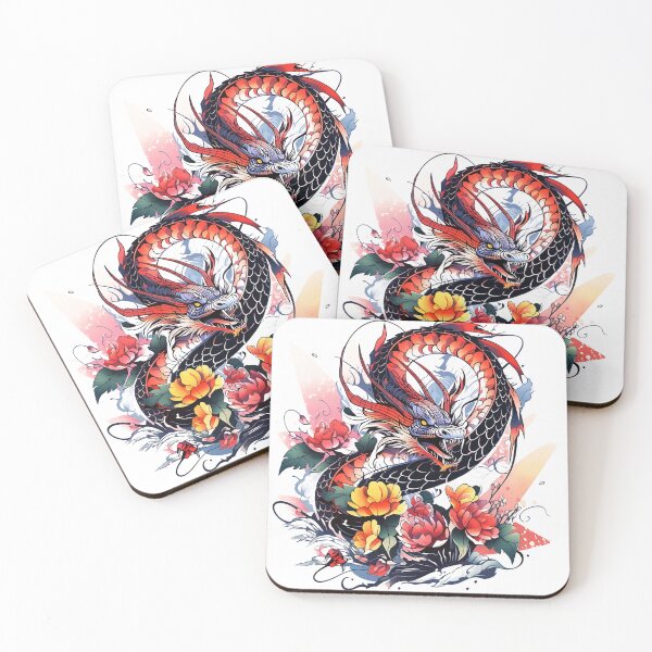 Item preview, Tattoo Style Dragon designed and sold by Lucy Goosy Art.