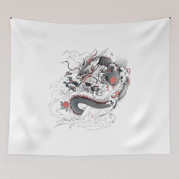 Item preview, Tattoo Style Dragon designed and sold by Lucy Goosy Art.