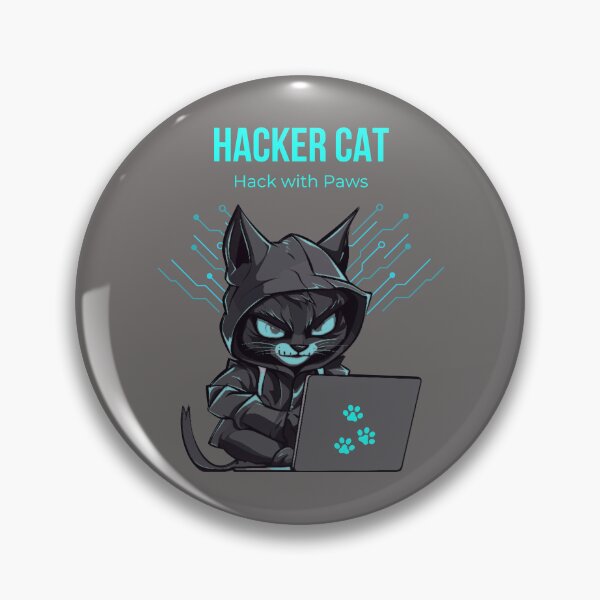 Artikelvorschau, Electric Blue Hacker Black Cat lustiger Cartoon ver1 entworfen und verkauft von CosmicNook1.