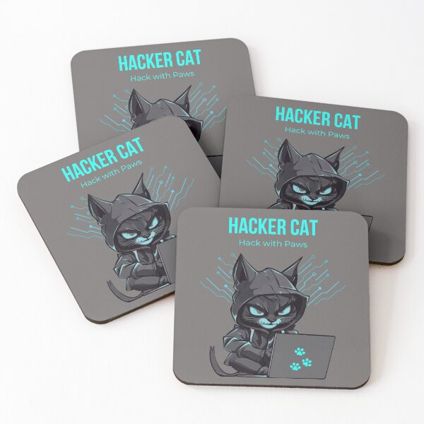 Item preview, Electric   Blue  hacker Black cat funny cartoon   ver1  designed and sold by CosmicNook1.
