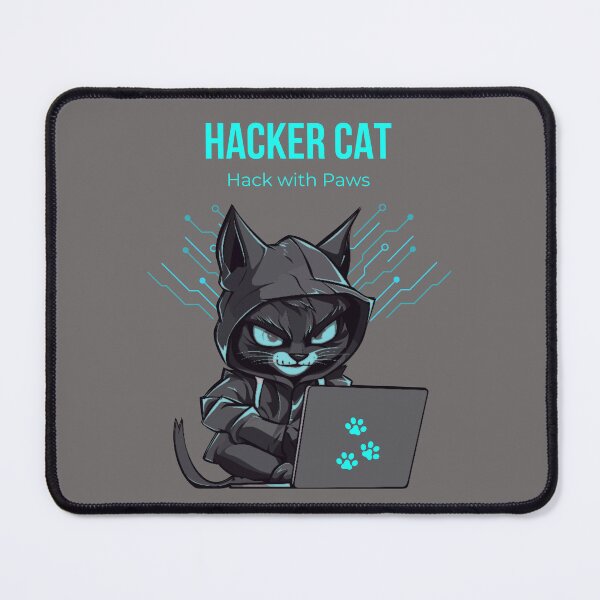 Item preview, Electric Blue hacker Black cat funny cartoon ver1 designed and sold by CosmicNook1.