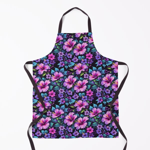 Item preview, Purple Hibiscus flowers seamless pattern 80s retro vintage  designed and sold by BorgSpareParts.