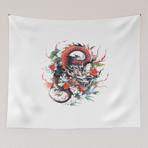 Item preview, Tattoo Style Dragon designed and sold by Lucy Goosy Art.