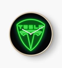 Tesla Leuchtreklame Uhr