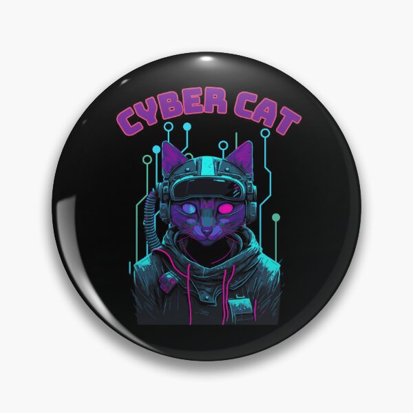 Artikelvorschau, Electric Blue Cyber Hacker Schwarze Katze Katze lustiger Cartoon ver1 entworfen und verkauft von CosmicNook1.
