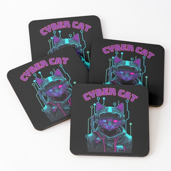Item preview, Electric   Blue  cyber hacker Black Cat cat funny cartoon   ver1  designed and sold by CosmicNook1.