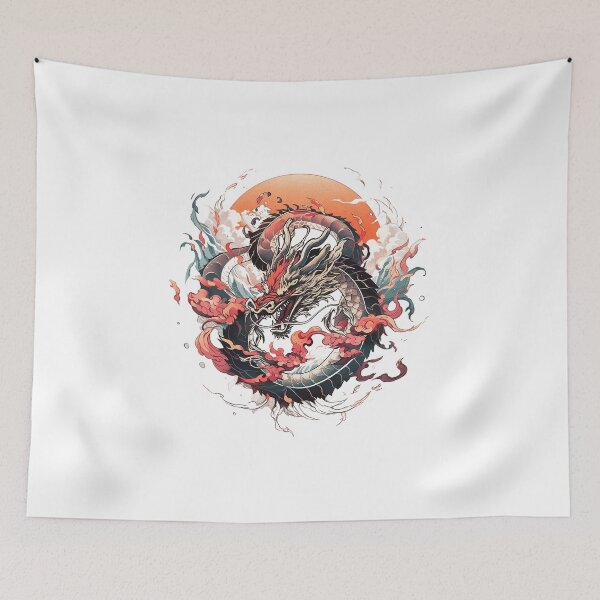 Item preview, Tattoo Style Dragon designed and sold by Lucy Goosy Art.