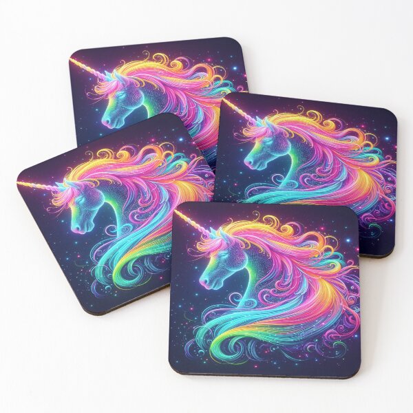 Item preview, Rainbow Glowing neon unicorn Galaxy designed and sold by Dominika Farkašová.