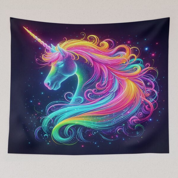 Item preview, Rainbow Glowing neon unicorn Galaxy designed and sold by Dominika Farkašová.