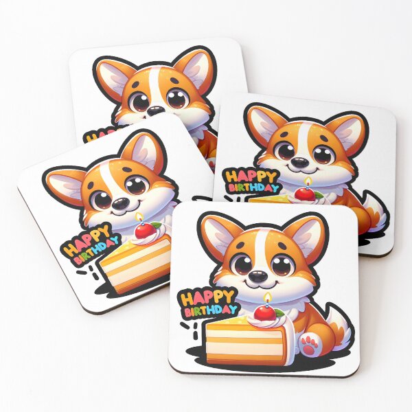 Item preview, Happy Birthday with Corgi dog designed and sold by digiscapeart.