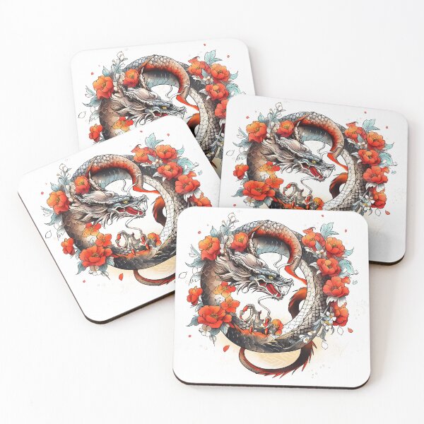 Item preview, Tattoo Style Dragon designed and sold by Lucy Goosy Art.