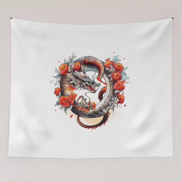 Item preview, Tattoo Style Dragon designed and sold by Lucy Goosy Art.