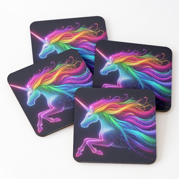 Item preview,  Rainbow Glowing neon unicorn Stars  designed and sold by Dominika Farkašová.