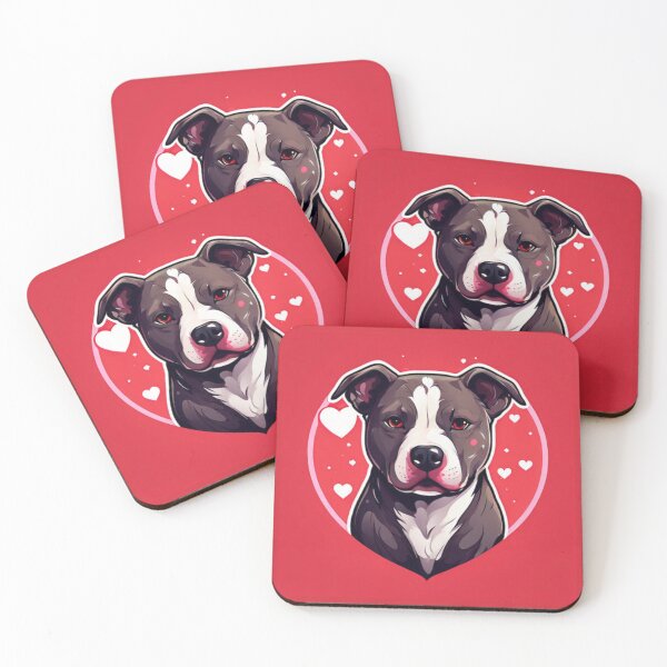Item preview, Pitbull with hearts designed and sold by Planetporridge.