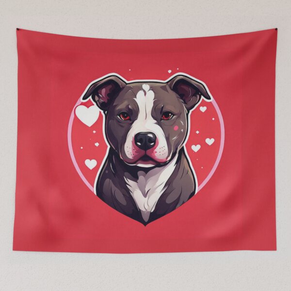 Item preview, Pitbull with hearts designed and sold by Planetporridge.