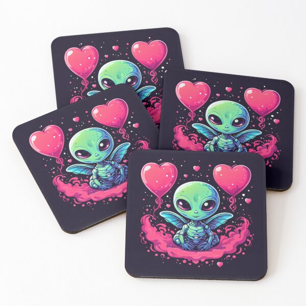 Item preview, Alien with hearts designed and sold by Planetporridge.